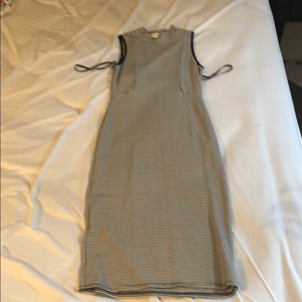 Striped black and white dress